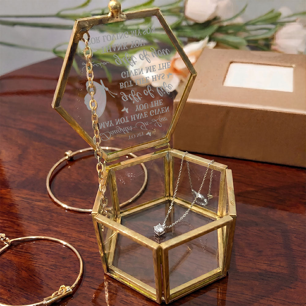 Personalized Glass Jewelry Box Custom Name Gift for Daughter-in-Law