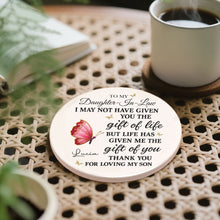 Load image into Gallery viewer, Personalized Butterfly Ceramic Coaster Custom Gift for Daughter-in-Law
