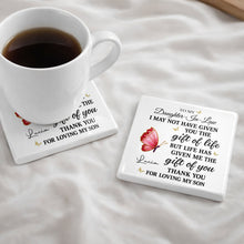 Load image into Gallery viewer, Personalized Square Ceramic Coaster Custom Gift for Daughter-in-Law
