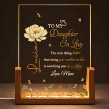 Load image into Gallery viewer, Personalized Acrylic Night Light with Wooden Base for Daughter-in-Law
