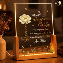 Load image into Gallery viewer, Personalized Acrylic Night Light with Wooden Base for Daughter-in-Law
