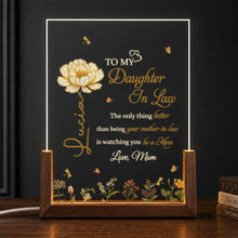 Load image into Gallery viewer, Personalized Acrylic Night Light with Wooden Base for Daughter-in-Law

