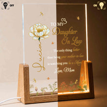 Load image into Gallery viewer, Personalized Acrylic Night Light with Wooden Base for Daughter-in-Law
