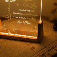 Load image into Gallery viewer, Personalized Acrylic Night Light with Wooden Base for Daughter-in-Law
