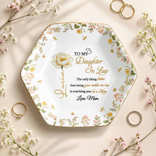 Load image into Gallery viewer, Personalized Hexagonal Ceramic Jewelry Dish Custom Gift for Daughter-in-Law
