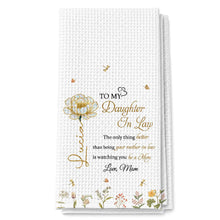 Load image into Gallery viewer, Personalized Birth Month Flowers Kitchen Towel Gift for Daughter-in-Law
