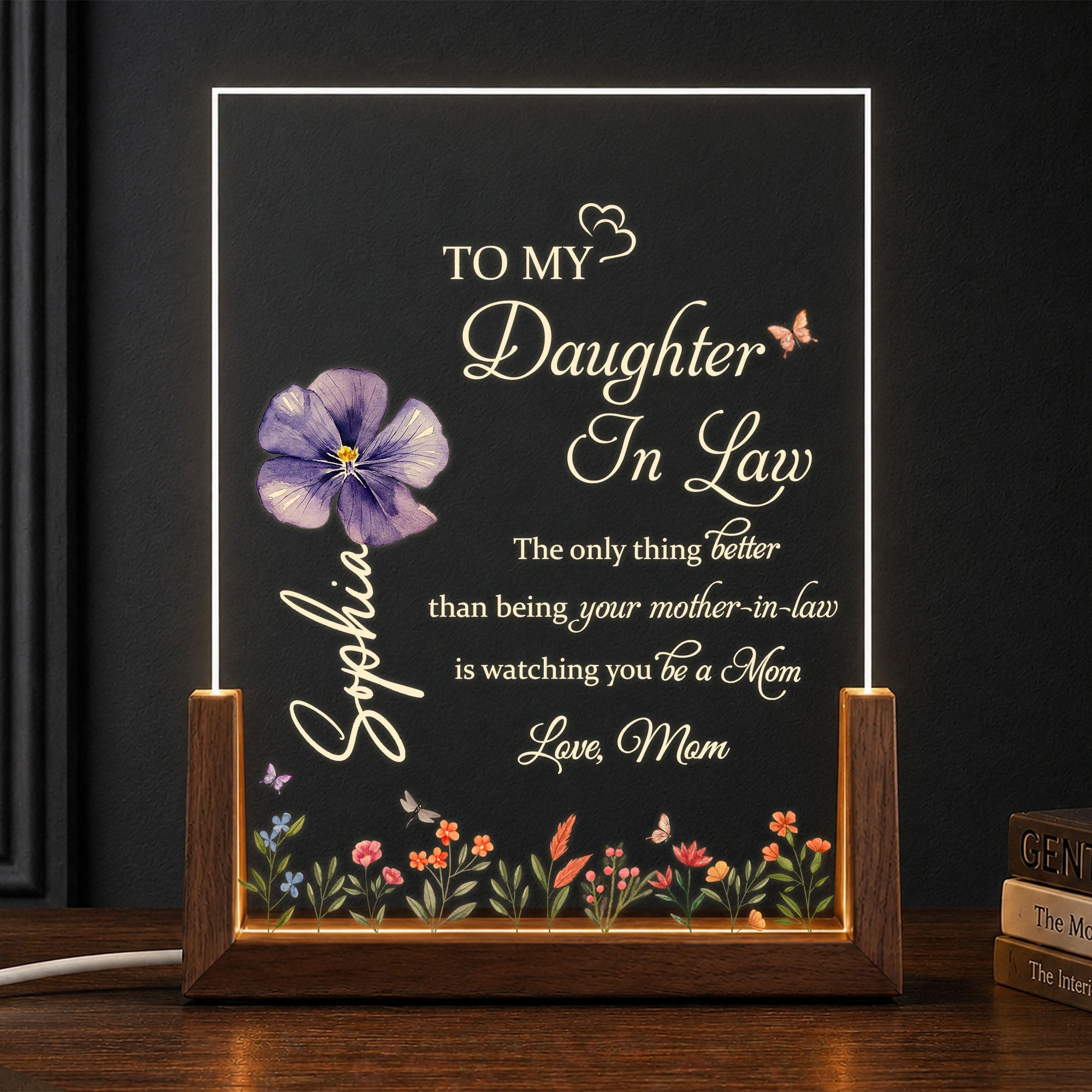 Personalized Acrylic Night Light Custom Name Gift for Daughter-in-Law