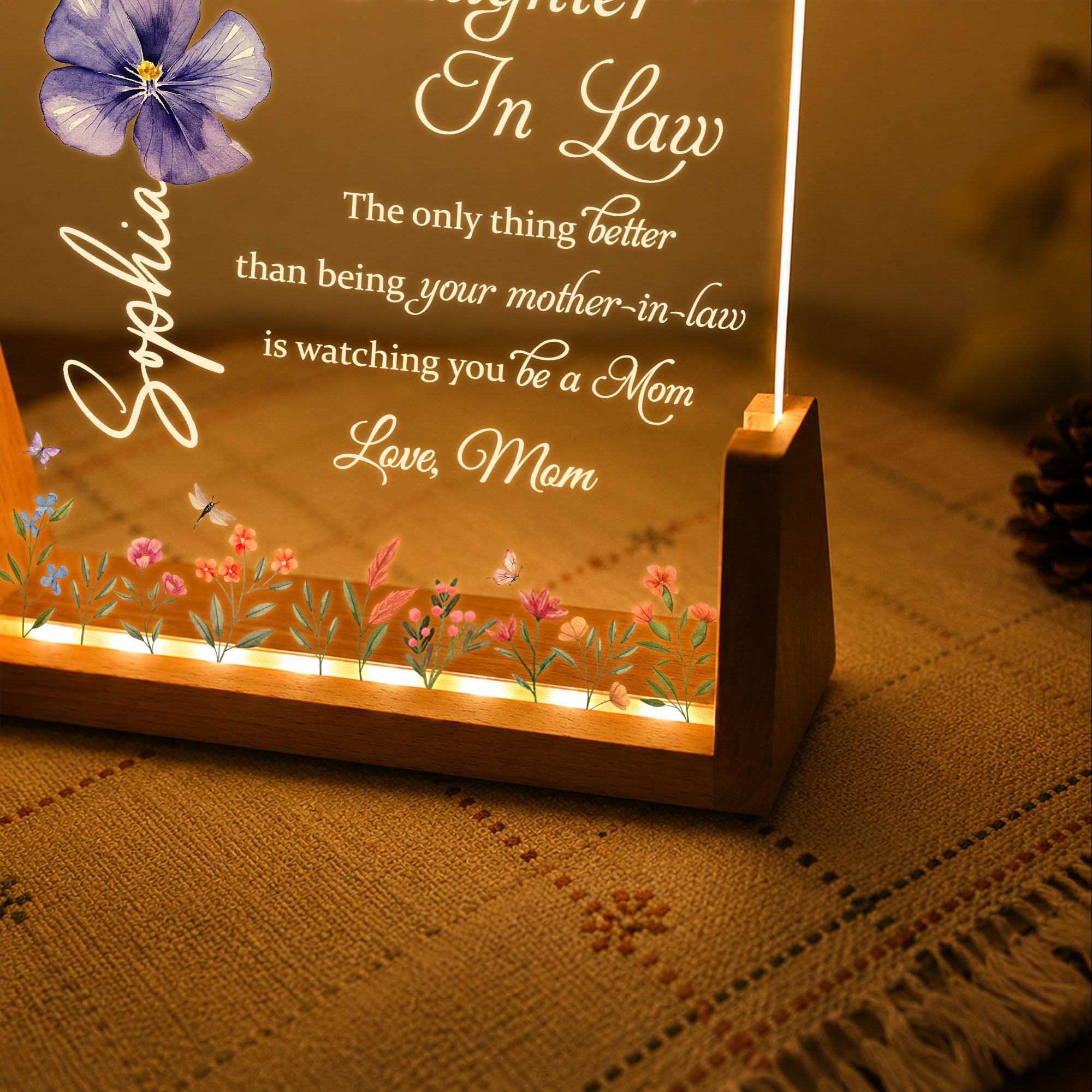 Personalized Acrylic Night Light Custom Name Gift for Daughter-in-Law