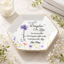 Load image into Gallery viewer, Personalized Birth Month Flower Jewelry Dish Custom Gift for Daughter-in-Law
