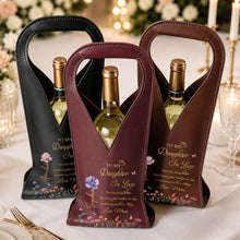 Load image into Gallery viewer, Personalized Leather Wine Bag Custom Gift for Daughter-in-Law
