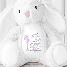Load image into Gallery viewer, Personalized Plush Bunny Stuffed Animal Gift for Daughter-in-Law

