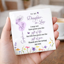 Load image into Gallery viewer, Personalized Ceramic Coaster Custom Name Gift for Daughter-in-Law
