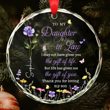 Load image into Gallery viewer, Personalized Birth Month Flower Glass Ornament for Daughter-in-Law Gift
