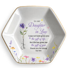 Load image into Gallery viewer, Personalized Hexagonal Ceramic Jewelry Dish for Daughter-in-Law Gift
