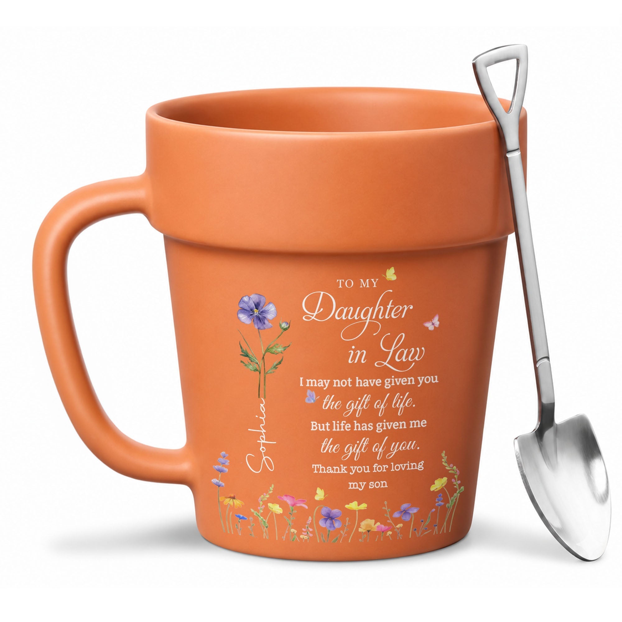 Personalized Plant Pot Ceramic Mug Custom Gift for Daughter-in-Law
