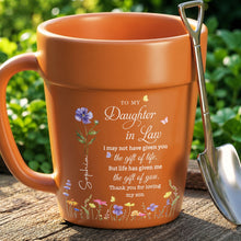 Load image into Gallery viewer, Personalized Plant Pot Ceramic Mug Custom Gift for Daughter-in-Law
