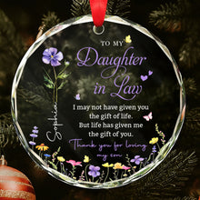 Load image into Gallery viewer, Personalized Glass Circle Ornament Gift for Daughter-in-Law
