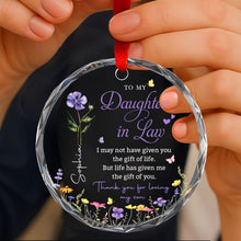 Load image into Gallery viewer, Personalized Glass Circle Ornament Gift for Daughter-in-Law
