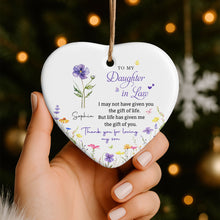 Load image into Gallery viewer, Personalized Heart-Shaped Ceramic Ornament Custom Gift for Daughter-in-Law
