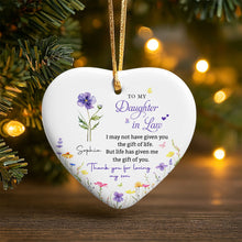 Load image into Gallery viewer, Personalized Heart-Shaped Ceramic Ornament Custom Gift for Daughter-in-Law
