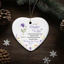 Load image into Gallery viewer, Personalized Heart-Shaped Ceramic Ornament Custom Gift for Daughter-in-Law
