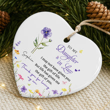 Load image into Gallery viewer, Personalized Heart-Shaped Ceramic Ornament Custom Gift for Daughter-in-Law

