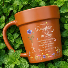 Load image into Gallery viewer, Personalized Ceramic Mug Plant Pot Custom Birth Month Flowers Gift for Daughter-in-Law
