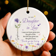 Load image into Gallery viewer, Personalized Birth Month Flower Ceramic Ornament Gift for Daughter-in-Law
