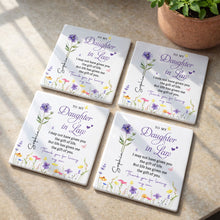 Load image into Gallery viewer, Personalized Floral Ceramic Coaster Gift for Daughter-in-Law
