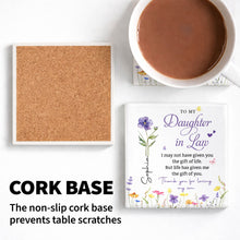 Load image into Gallery viewer, Personalized Floral Ceramic Coaster Gift for Daughter-in-Law
