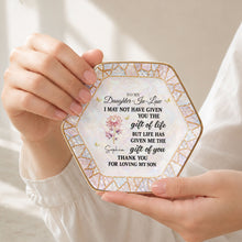 Load image into Gallery viewer, Personalized Ceramic Jewelry Dish Custom Name Hexagon Gift for Daughter-in-Law

