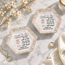 Load image into Gallery viewer, Personalized Ceramic Jewelry Dish Custom Name Hexagon Gift for Daughter-in-Law
