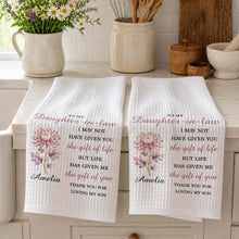Load image into Gallery viewer, Personalized Floral Kitchen Towel Custom Gift for Daughter-in-Law
