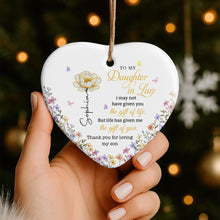 Load image into Gallery viewer, Personalized Heart-Shaped Ceramic Ornament Gift for Daughter-In-Law
