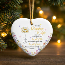 Load image into Gallery viewer, Personalized Heart-Shaped Ceramic Ornament Gift for Daughter-In-Law

