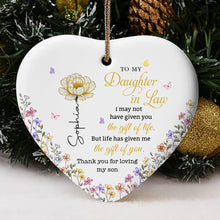 Load image into Gallery viewer, Personalized Heart-Shaped Ceramic Ornament Gift for Daughter-In-Law
