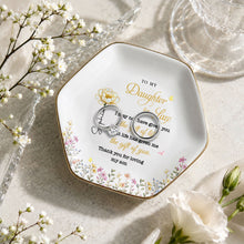 Load image into Gallery viewer, Personalized Hexagonal Jewelry Dish Custom Birth Month Flowers Gift for Daughter-In-Law

