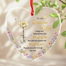 Load image into Gallery viewer, Personalized Heart Glass Ornament Custom Name Gift for Daughter-In-Law
