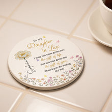 Load image into Gallery viewer, Personalized Ceramic Coaster Gift for Daughter-in-Law - Floral Design

