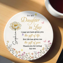 Load image into Gallery viewer, Personalized Ceramic Coaster Gift for Daughter-in-Law - Floral Design
