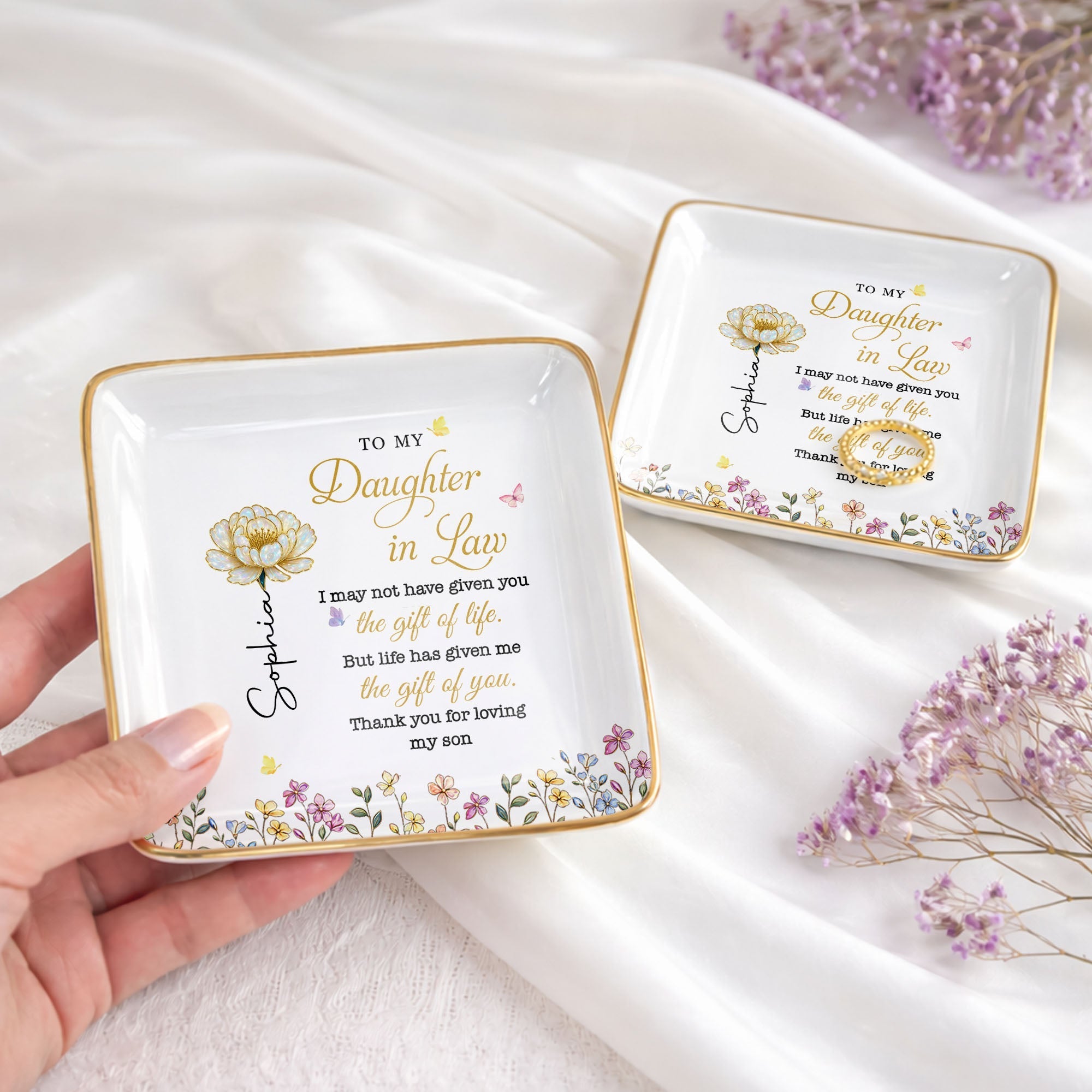 Personalized Jewelry Dish Custom Gift for Daughter-in-Law