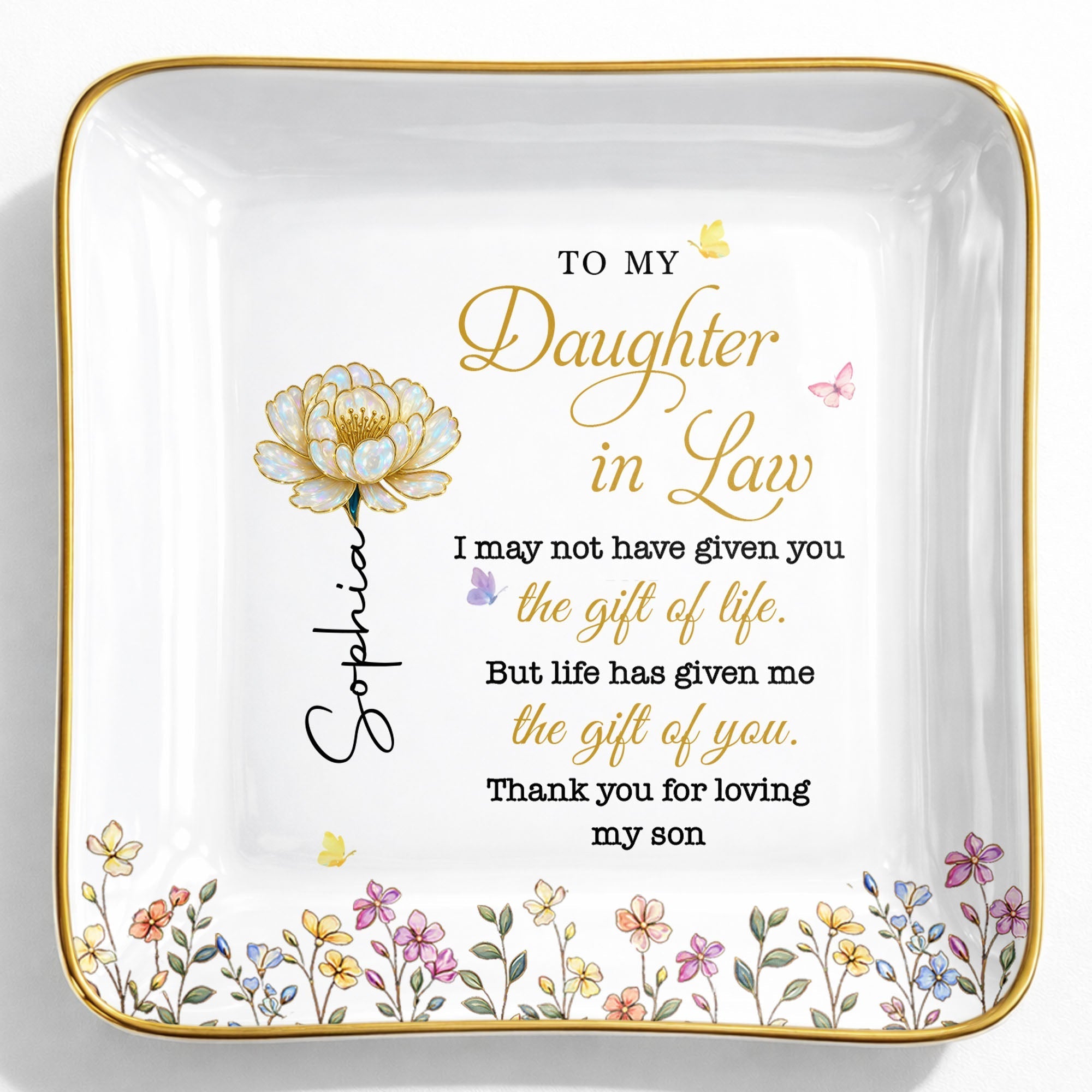 Personalized Jewelry Dish Custom Gift for Daughter-in-Law