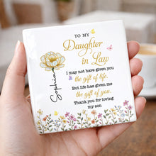 Load image into Gallery viewer, Personalized Ceramic Coaster Custom Flower Design Gift for Daughter-in-Law
