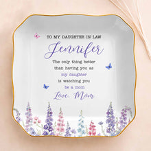 Load image into Gallery viewer, Personalized Lace Jewelry Dish Custom Name Gift for Daughter-in-Law
