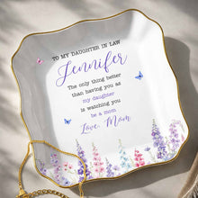 Load image into Gallery viewer, Personalized Lace Jewelry Dish Custom Name Gift for Daughter-in-Law
