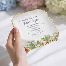 Load image into Gallery viewer, Personalized Lace Jewelry Dish Custom Name Gift for Daughter-in-Law

