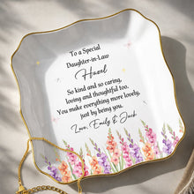 Load image into Gallery viewer, Personalized Lace Square Jewelry Dish Custom Gift for Daughter-in-Law
