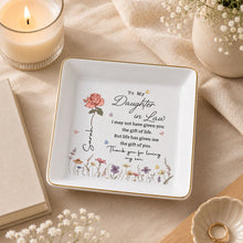 Load image into Gallery viewer, Personalized Jewelry Dish Custom Floral Gift for Daughter-in-Law
