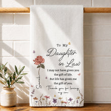 Load image into Gallery viewer, Personalized Kitchen Towel Custom Flower Design Gift for Daughter-in-Law
