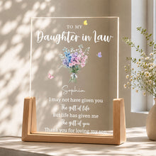 Load image into Gallery viewer, Personalized Acrylic Night Light Custom Floral Gift for Daughter In Law

